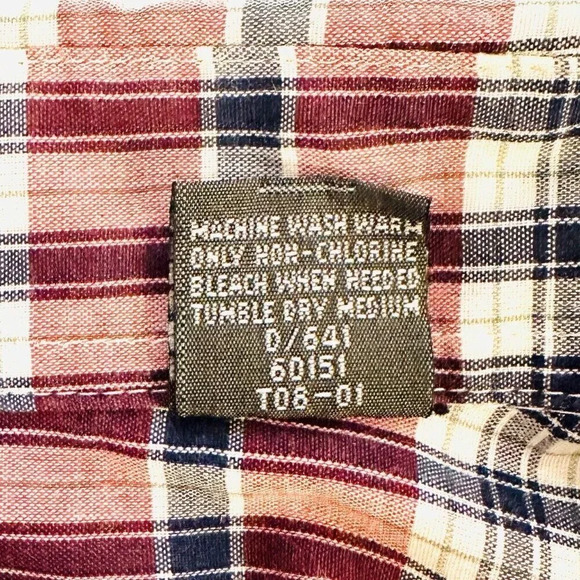 DAVID TAYLOR Men Short Sleeve Button Down Plaid Collared Red Shirt Size Large - Picture 12 of 12